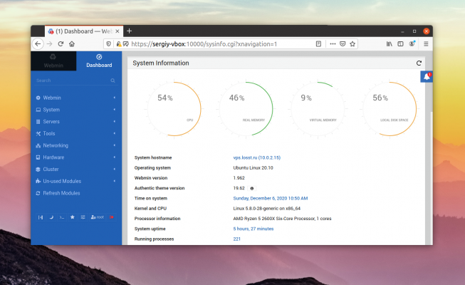 Porovnání Webminu a Virtualminu