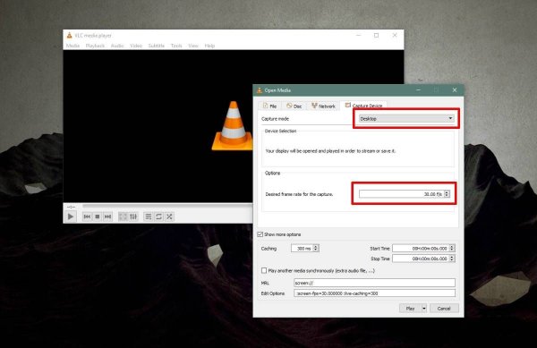 Recording video from the screen in VLC on Linux