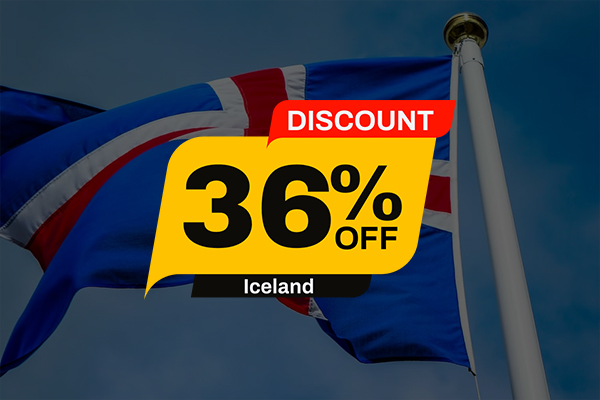 Скидка 36% в честь открытия 36 страны — Исландии