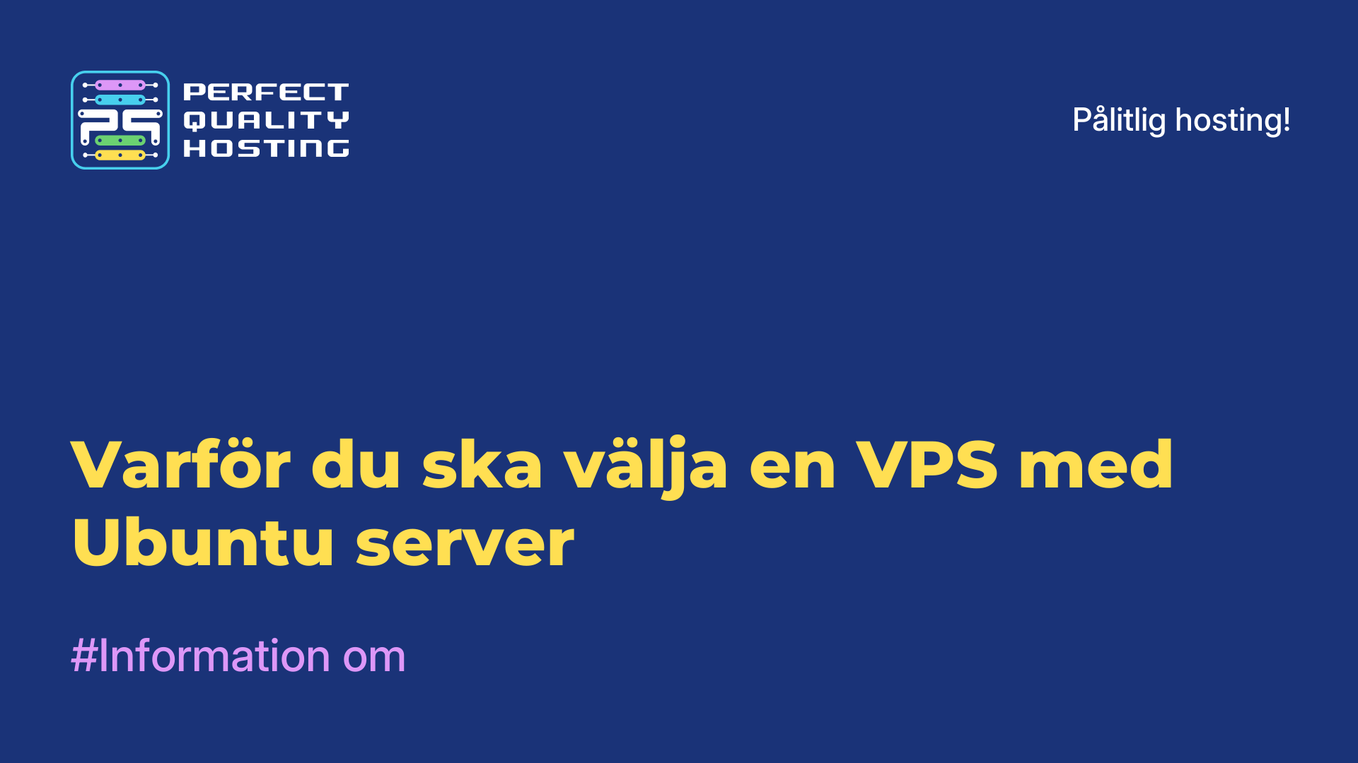 Varför du ska välja en VPS med Ubuntu-server