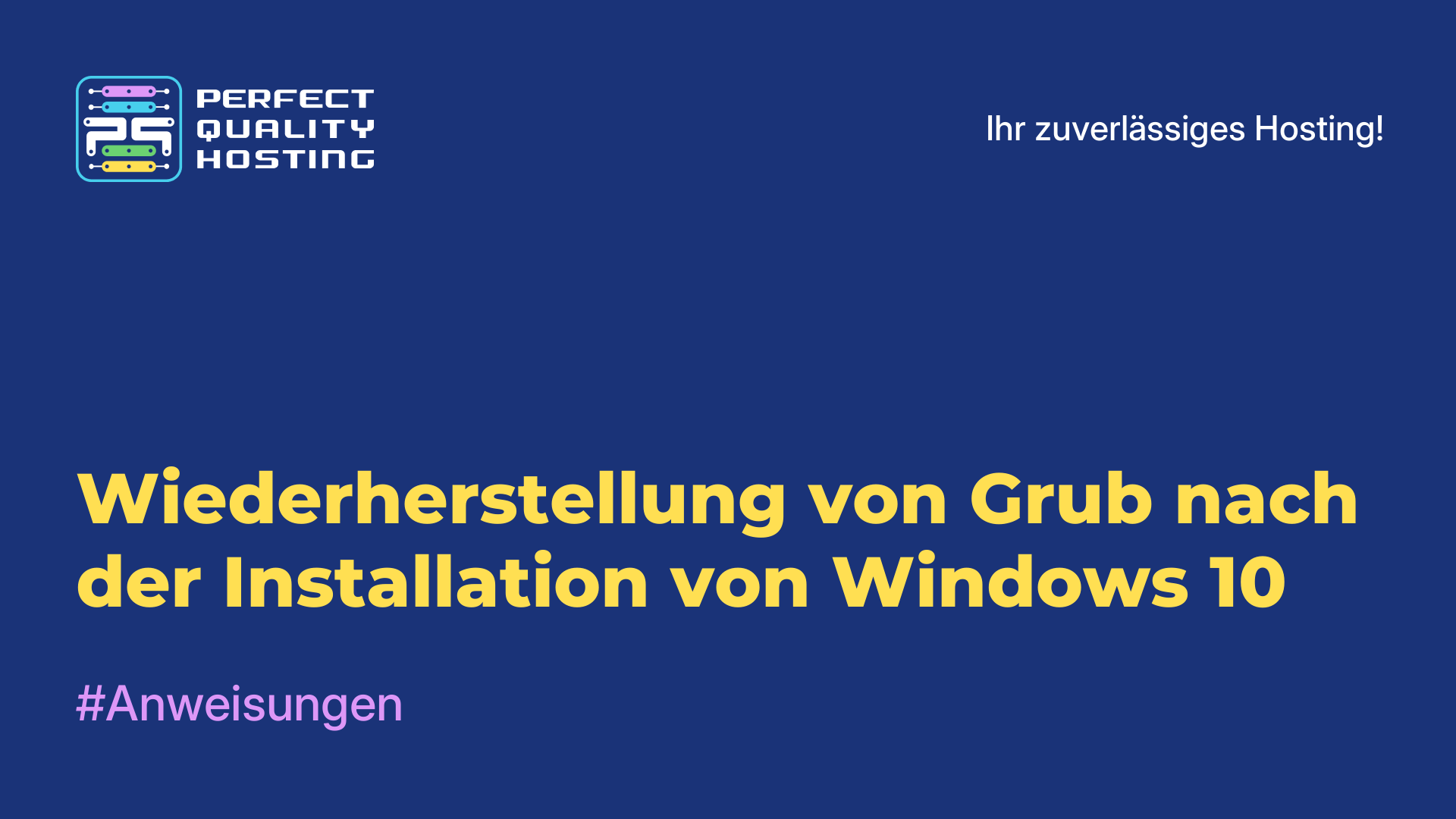 Wiederherstellung von Grub nach der Installation von Windows 10