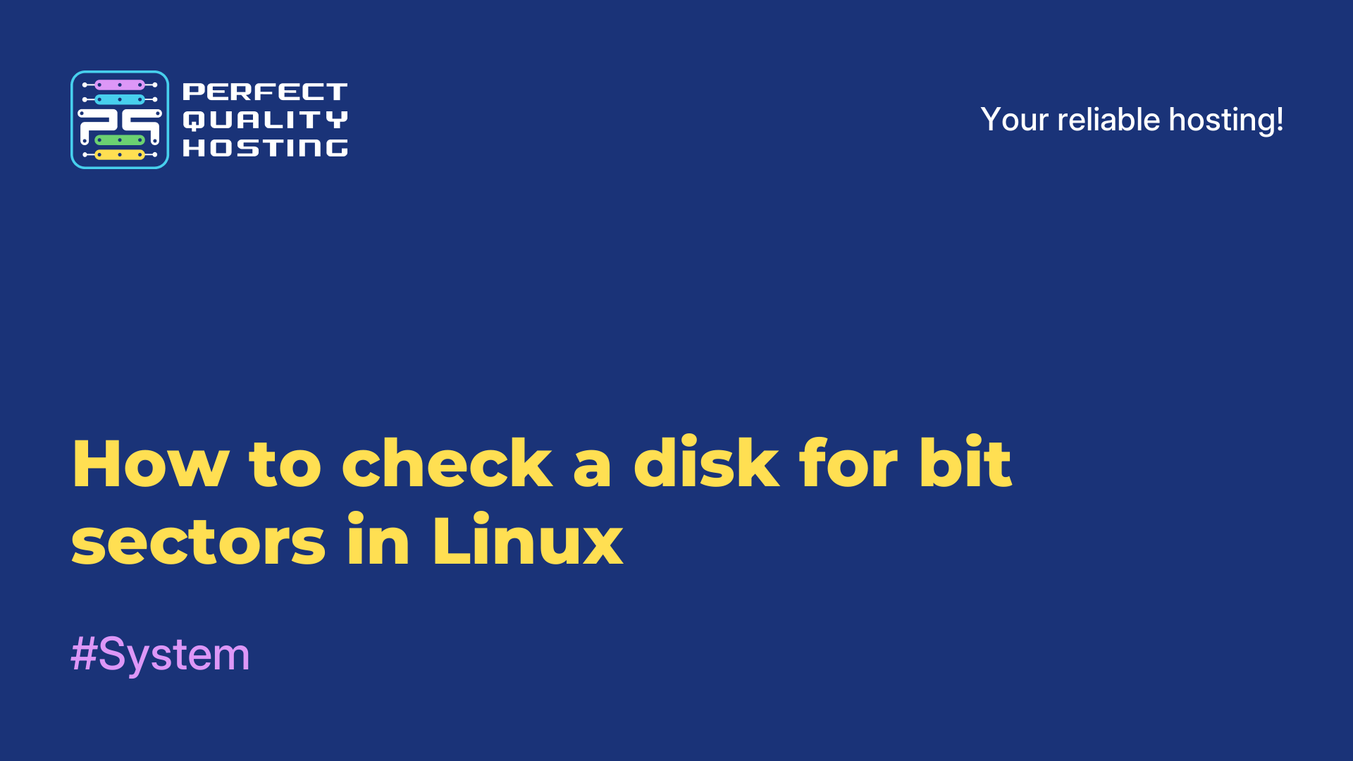 How to check a disk for bit sectors in Linux