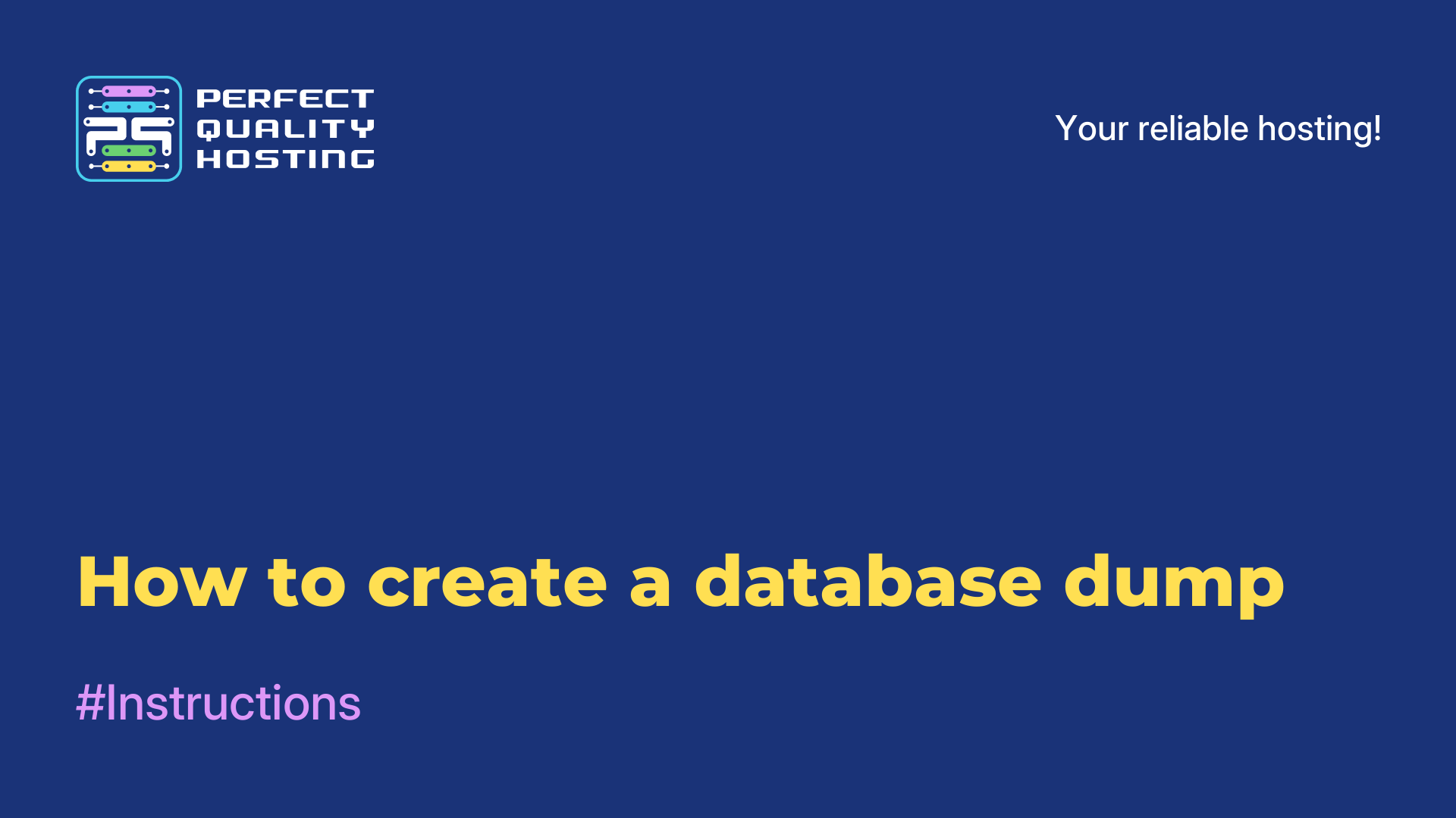 How to create a database dump