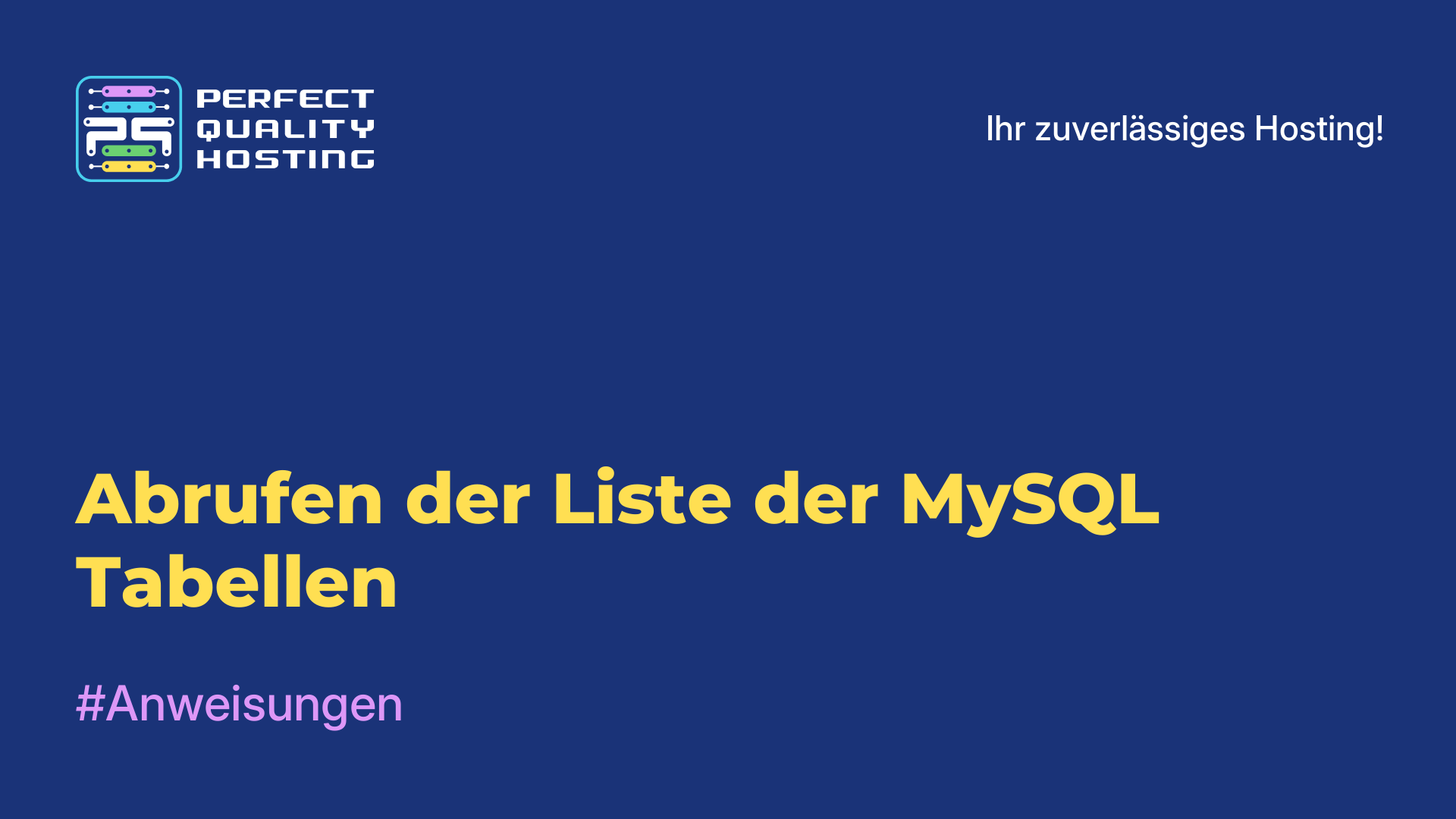 Abrufen der Liste der MySQL-Tabellen