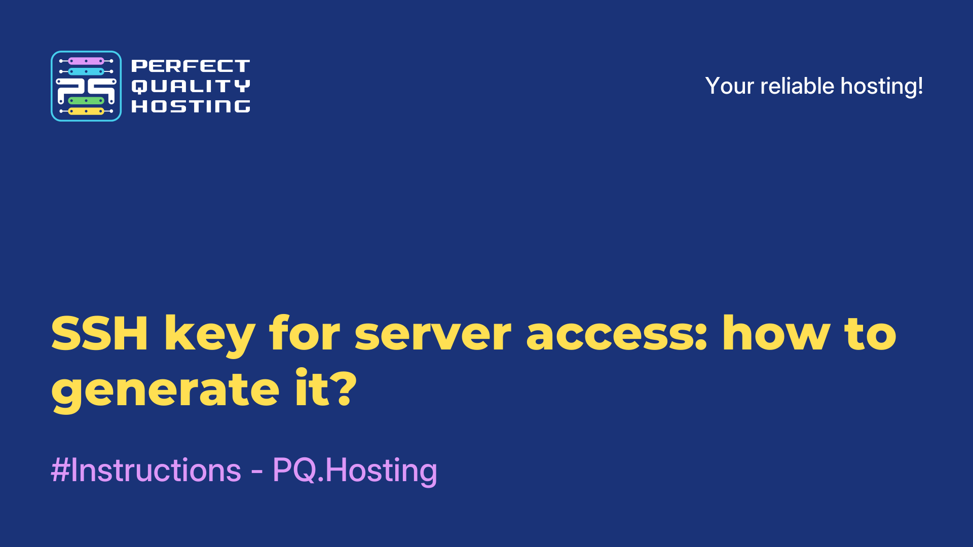 SSH key for server access: how to generate it?