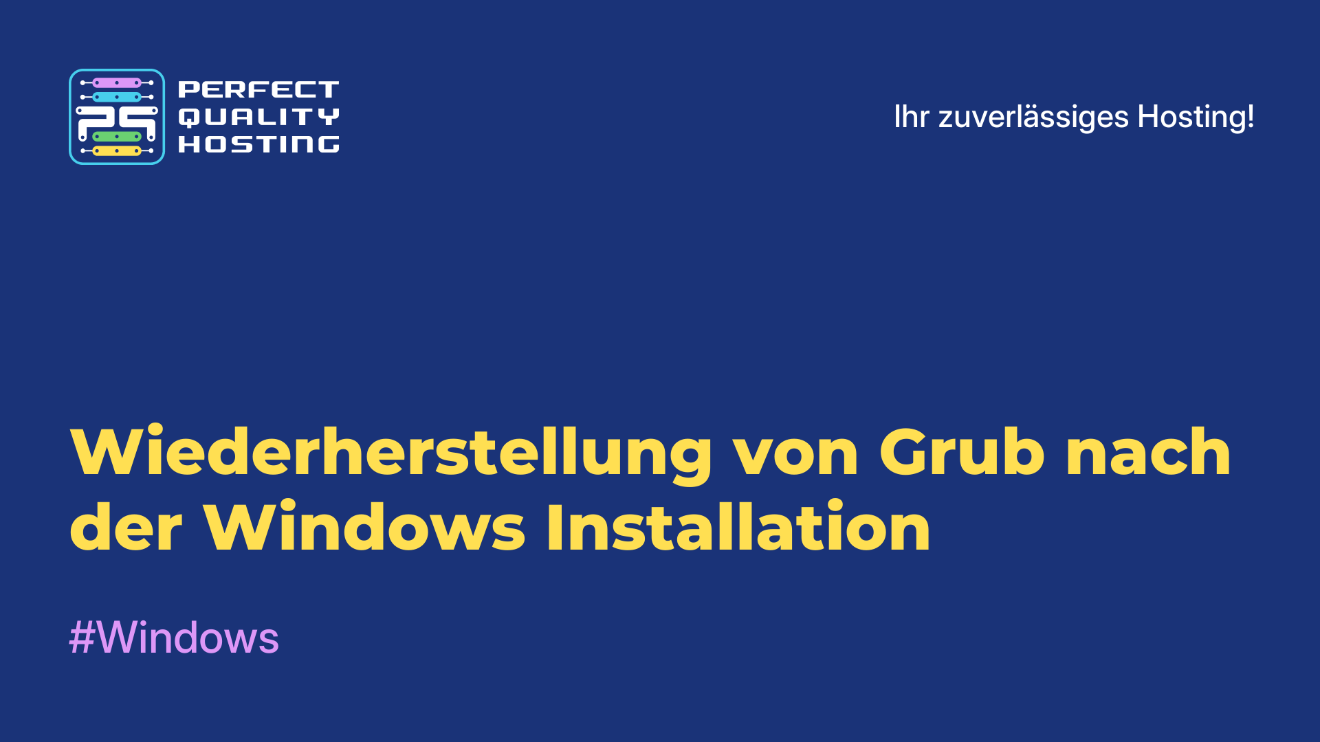 Wiederherstellung von Grub nach der Windows-Installation