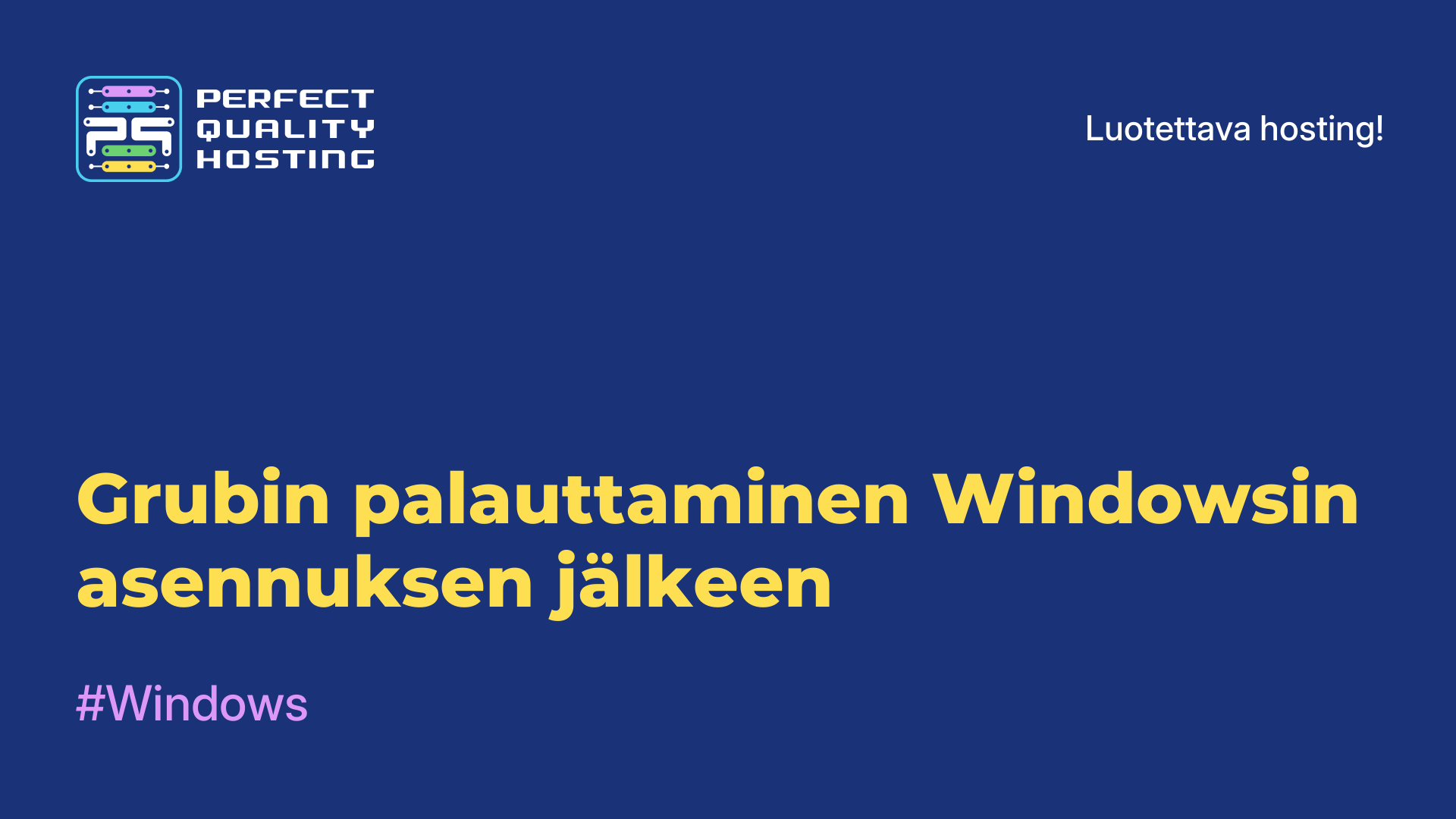 Grubin palauttaminen Windowsin asennuksen jälkeen