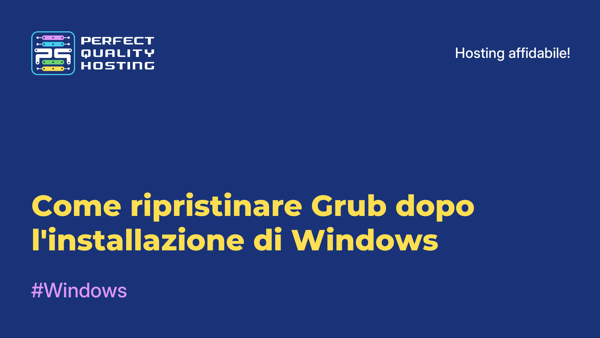 Come ripristinare Grub dopo l'installazione di Windows