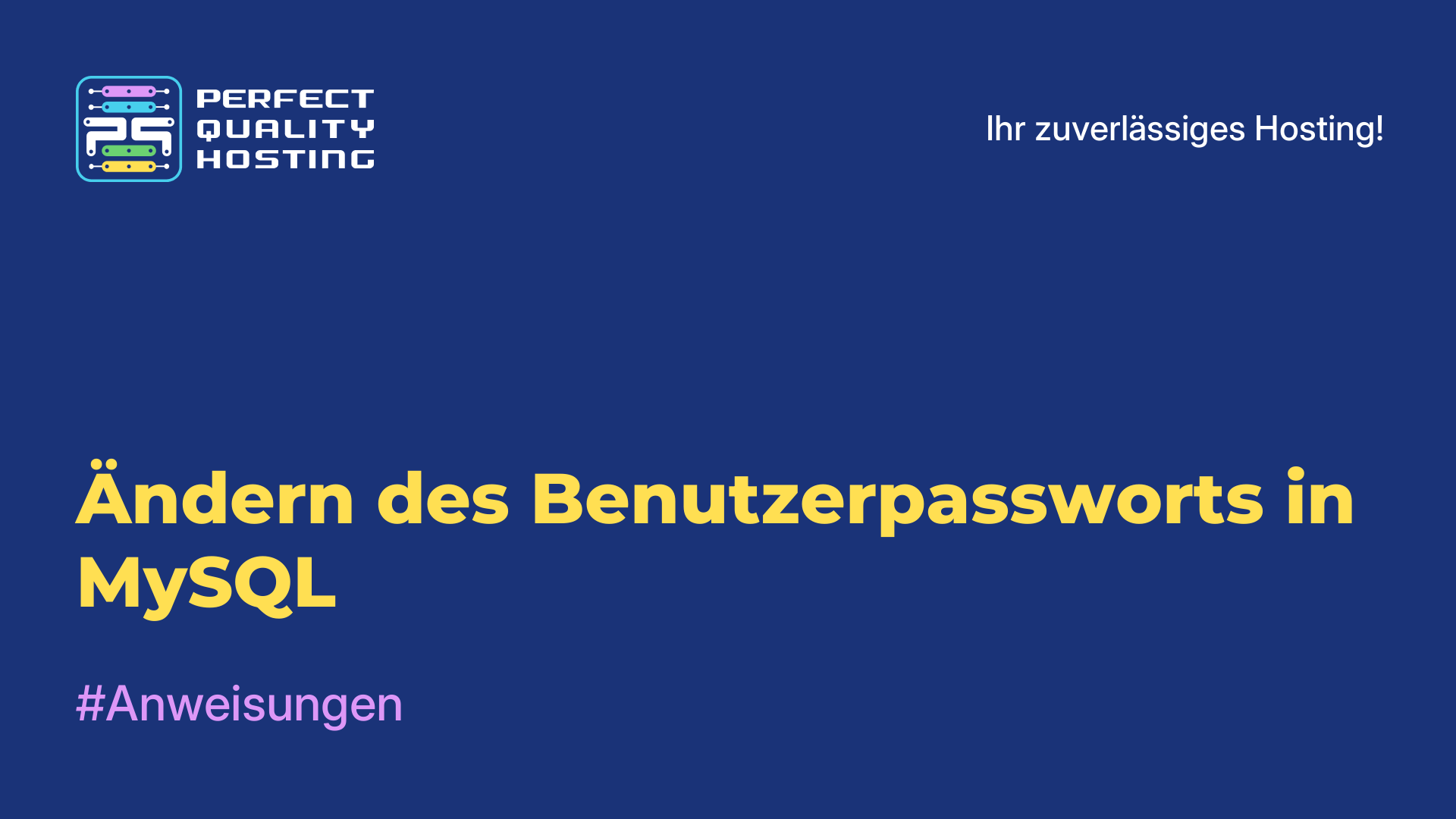 Ändern des Benutzerpassworts in MySQL