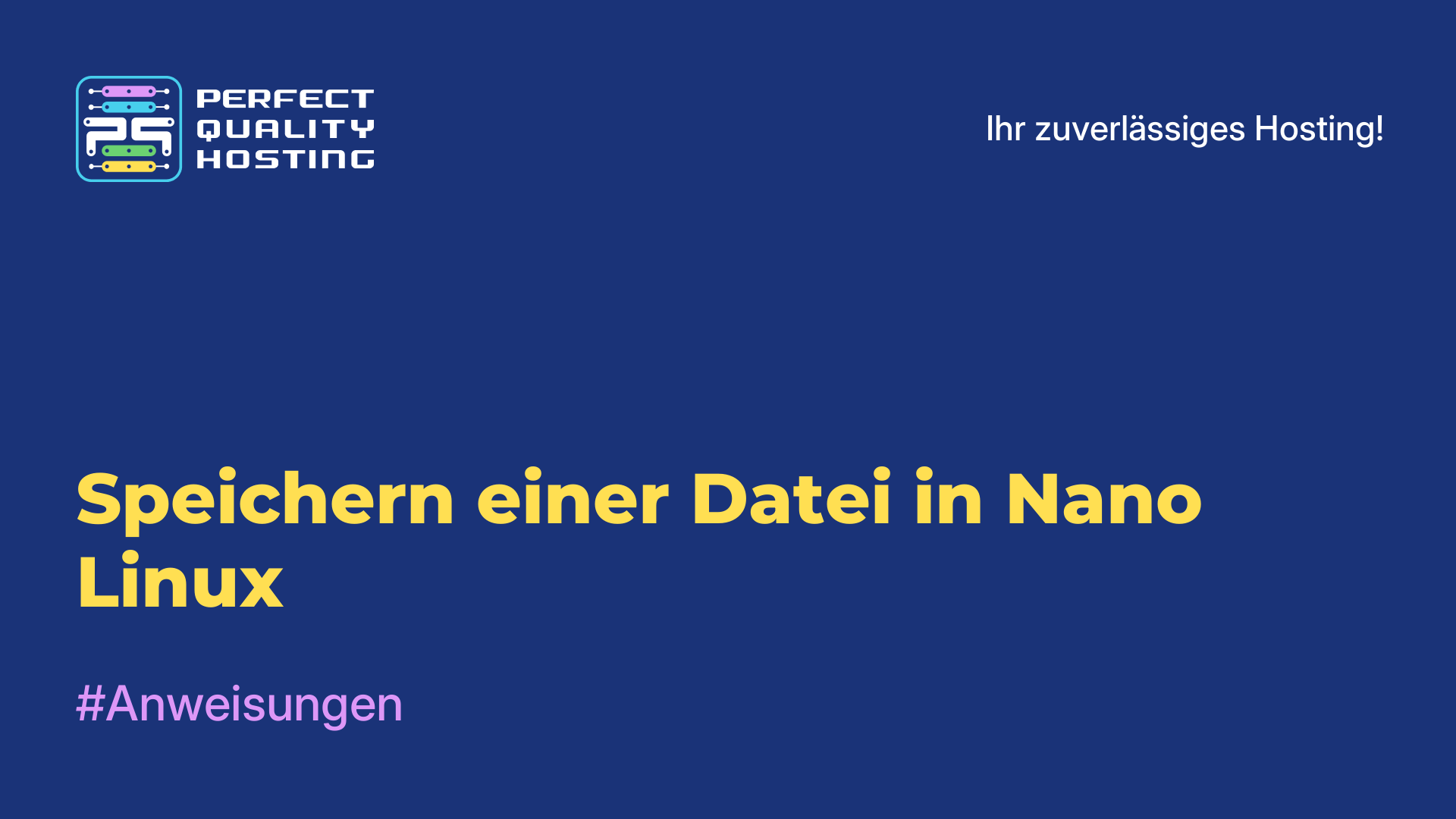 Speichern einer Datei in Nano Linux