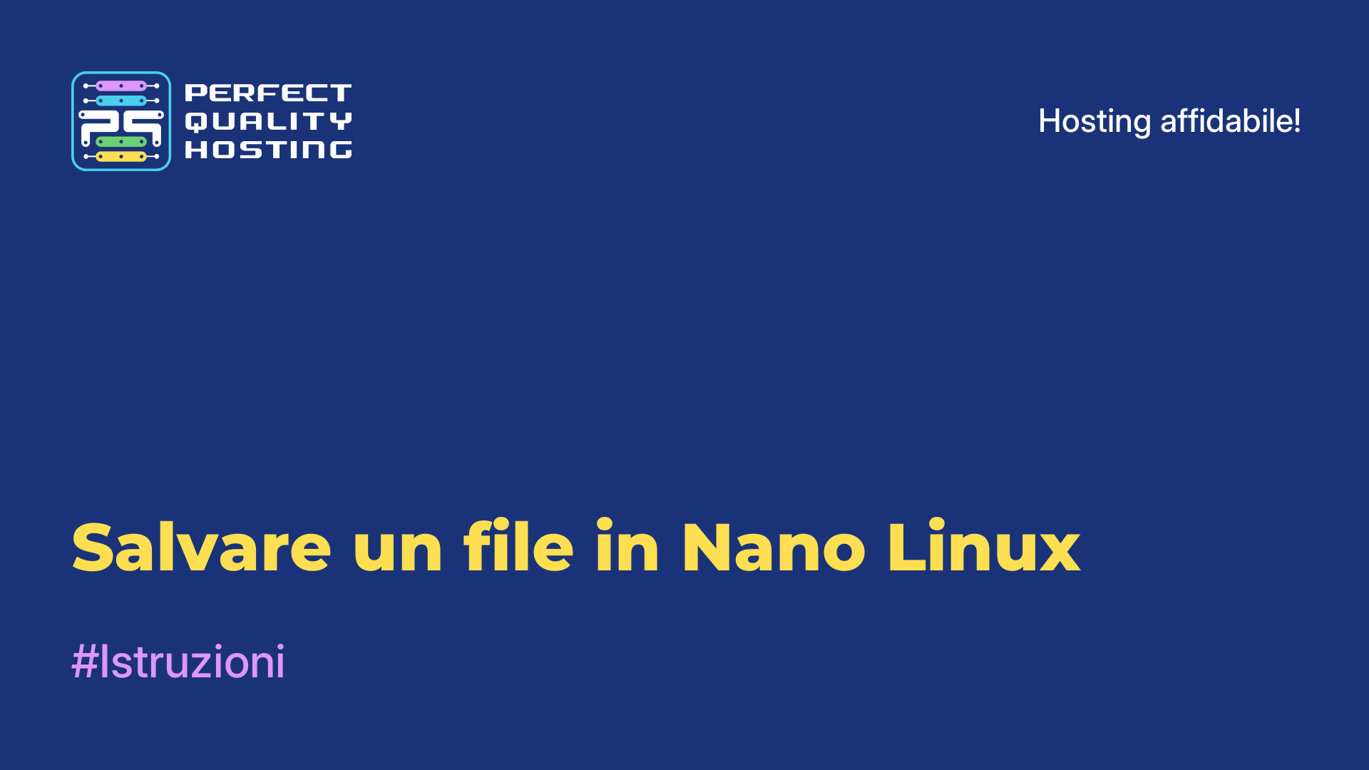 Salvare un file in Nano Linux