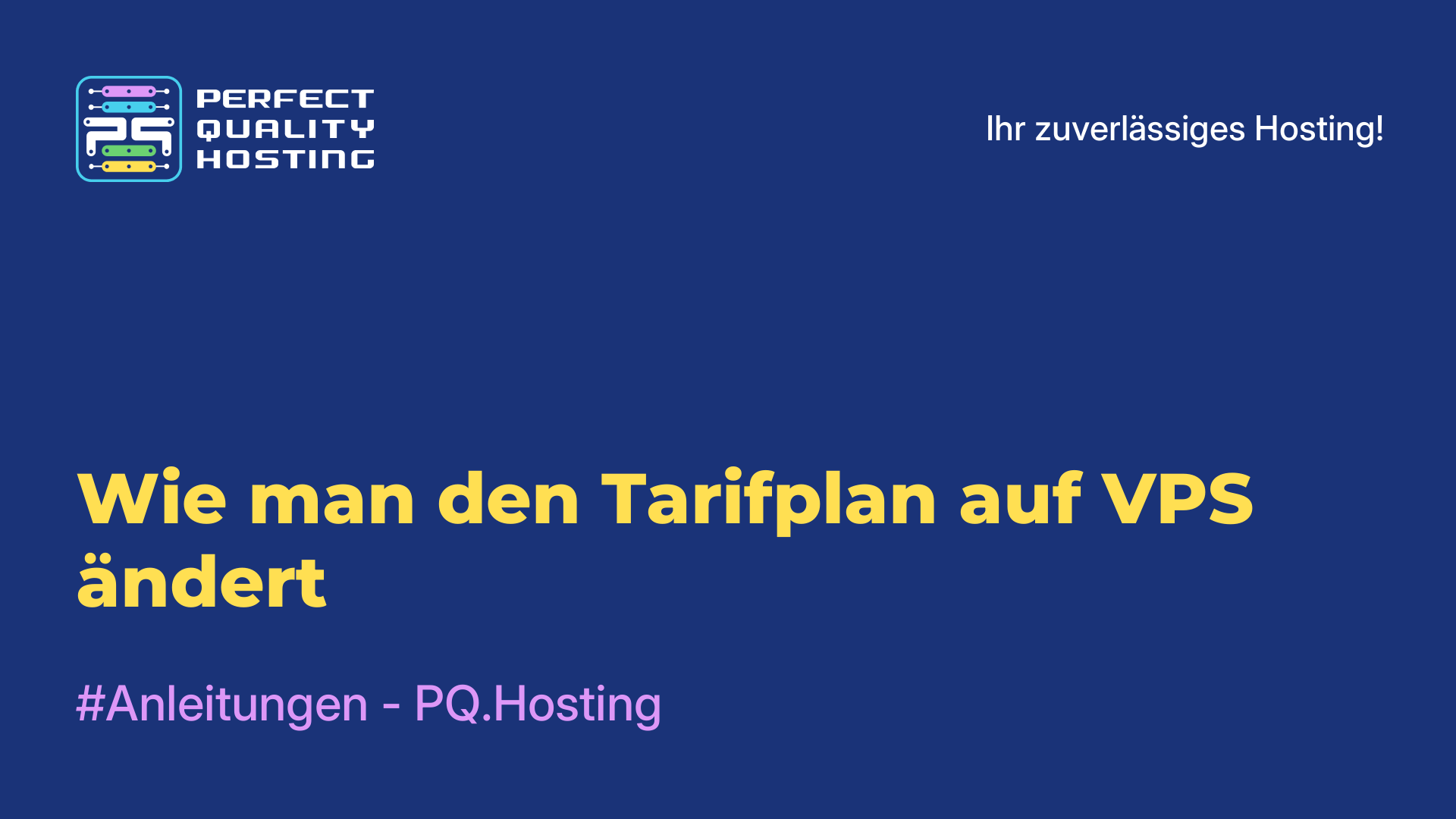 Wie man den Tarifplan auf VPS ändert