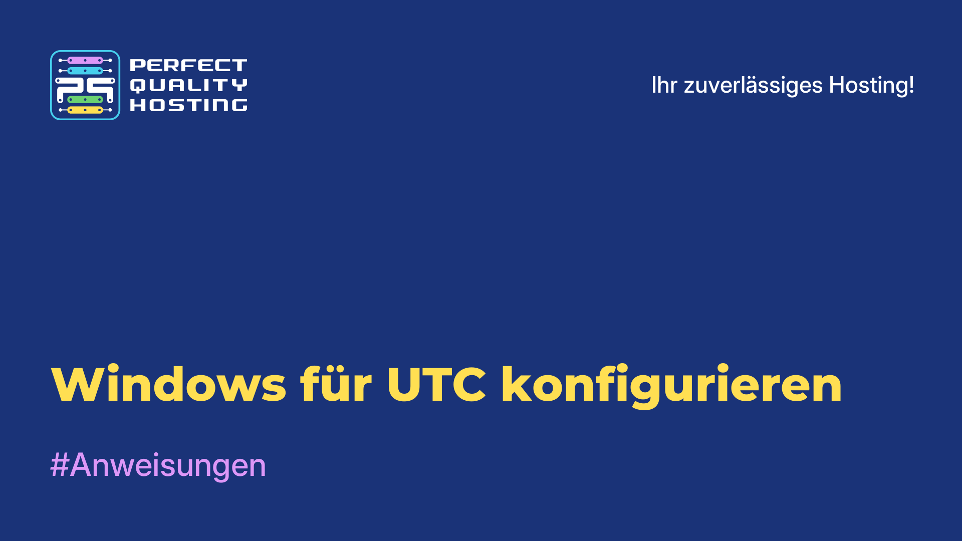 Windows für UTC konfigurieren