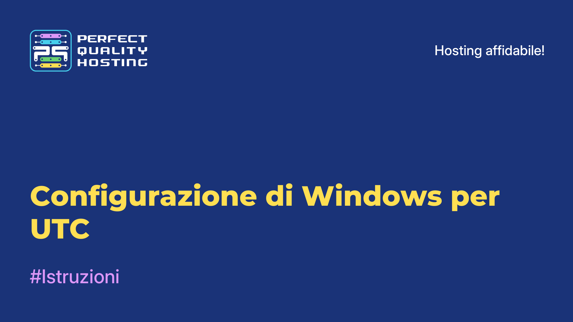 Configurazione di Windows per UTC