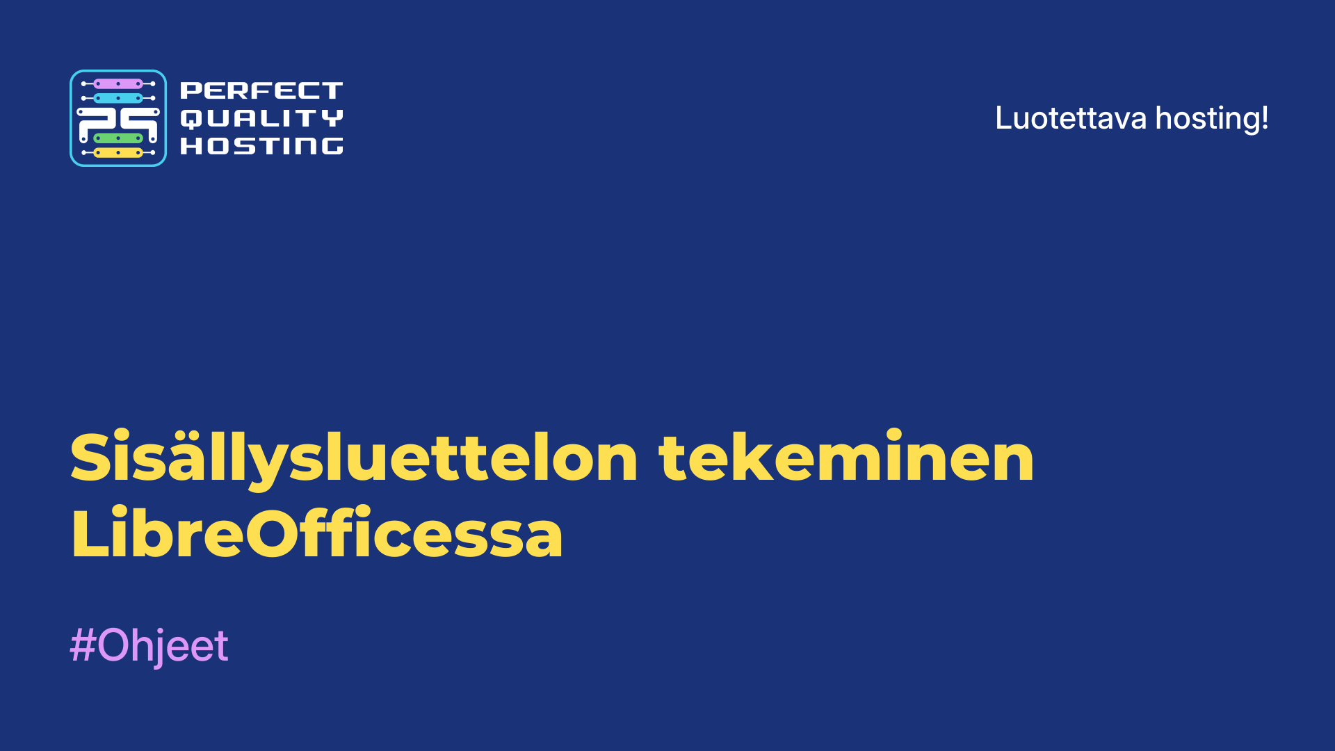 Sisällysluettelon tekeminen LibreOfficessa