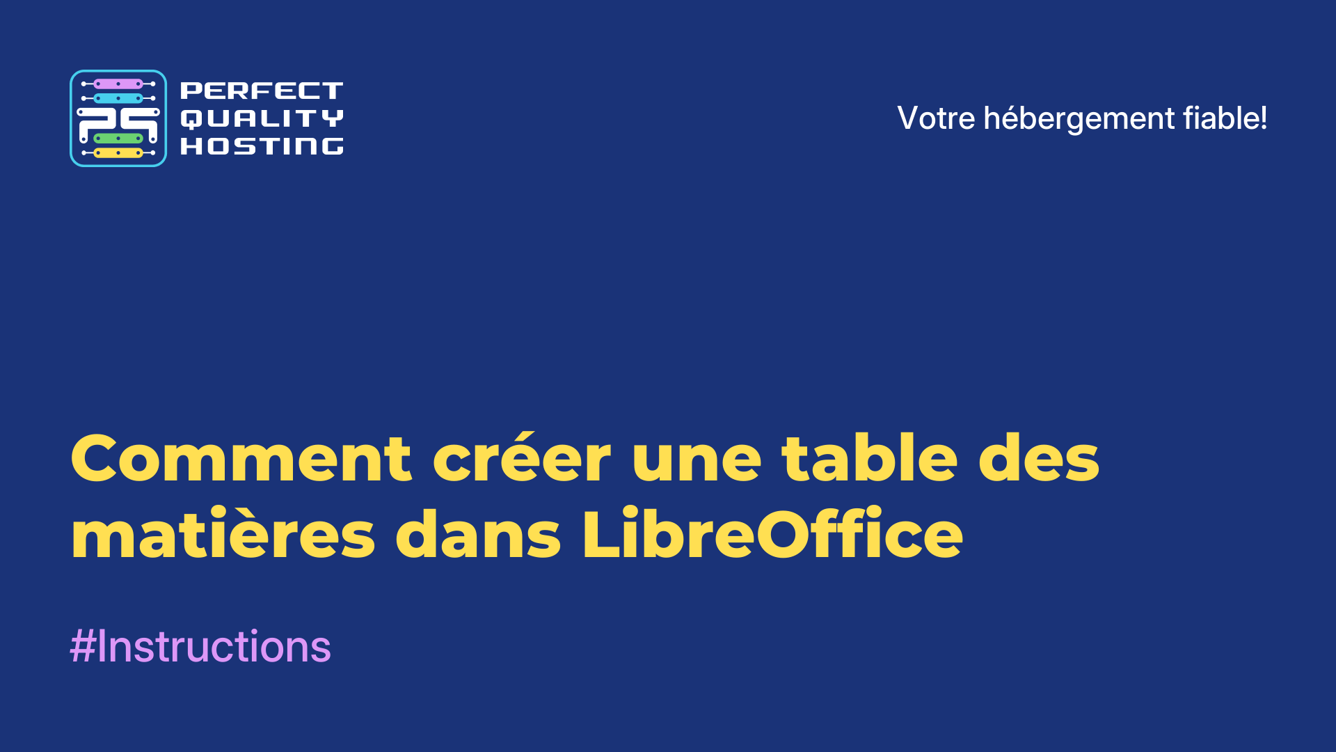 Comment créer une table des matières dans LibreOffice