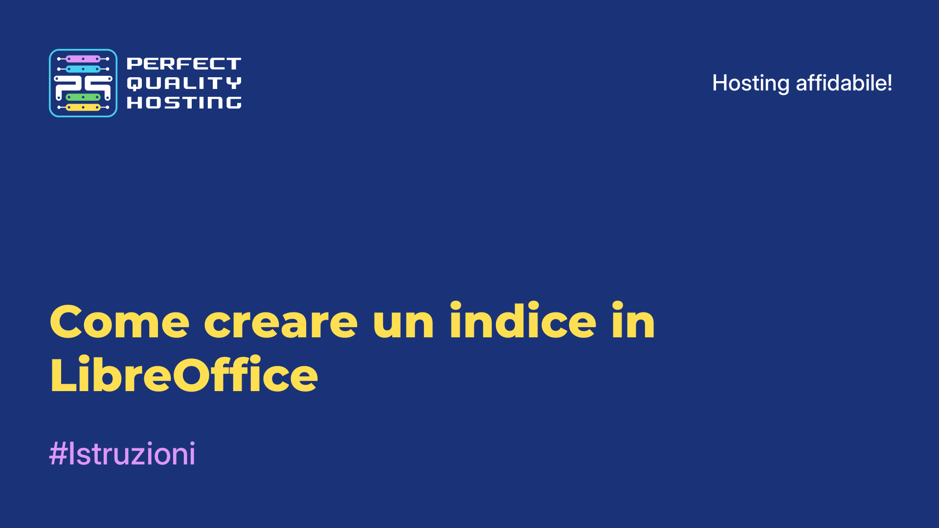 Come creare un indice in LibreOffice