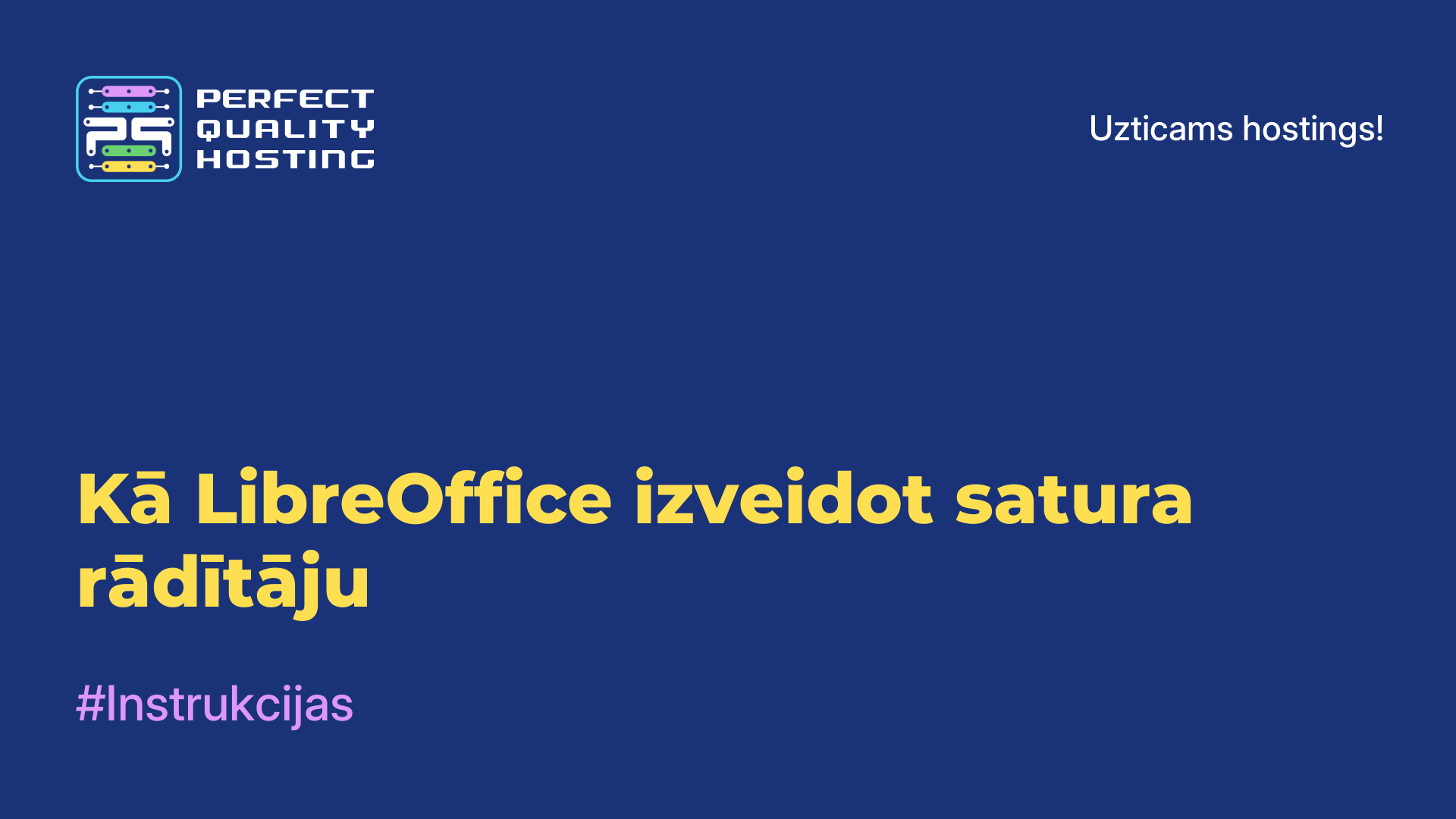 Kā LibreOffice izveidot satura rādītāju