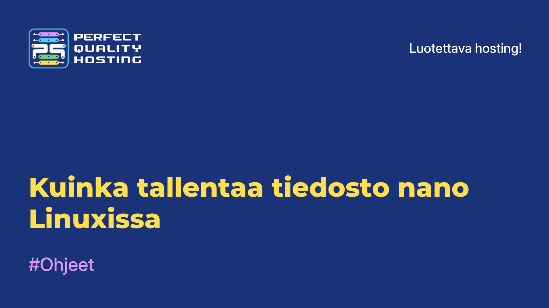 Kuinka tallentaa tiedosto nano Linuxissa