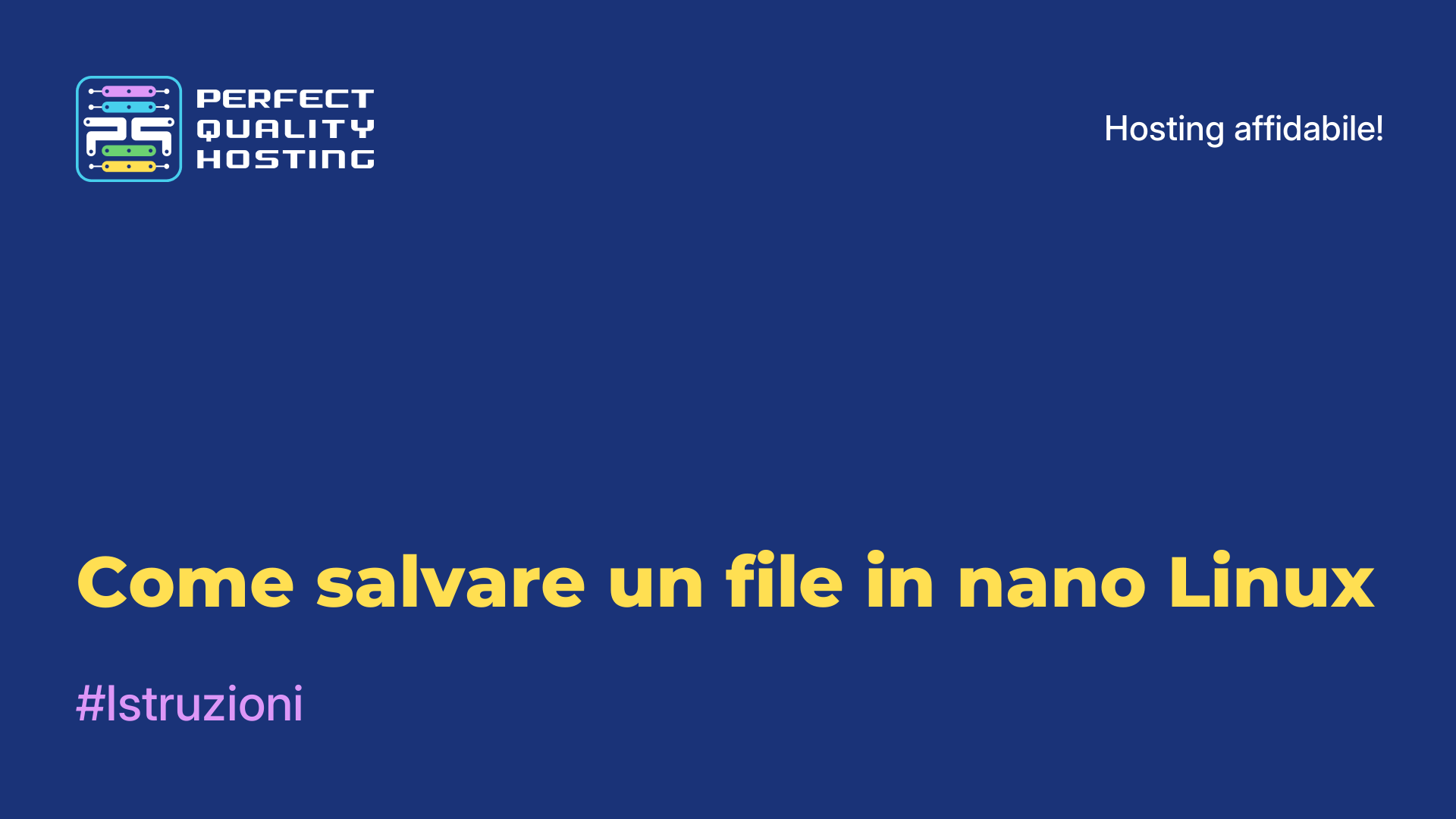 Come salvare un file in nano Linux