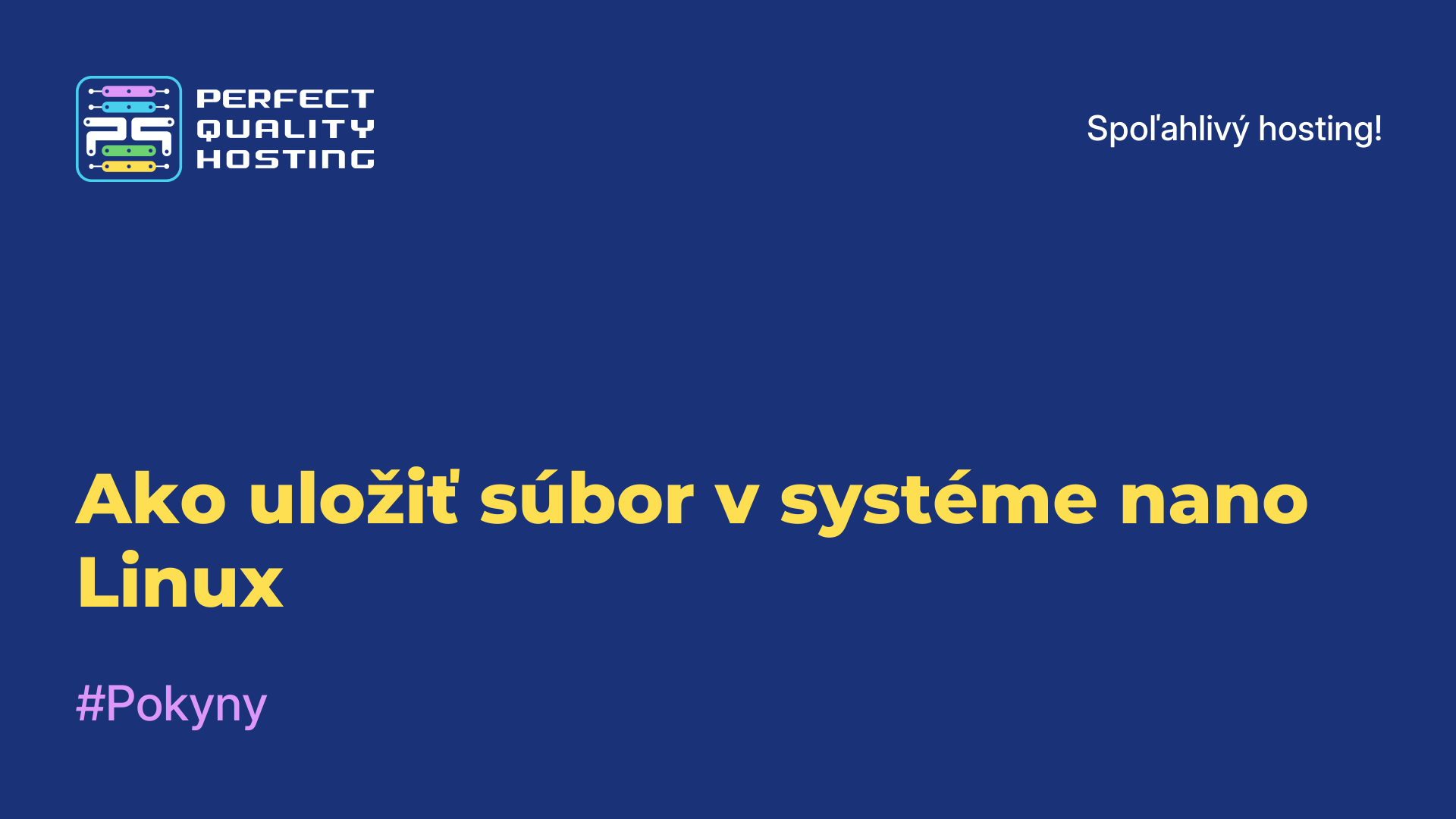 Ako uložiť súbor v systéme nano Linux