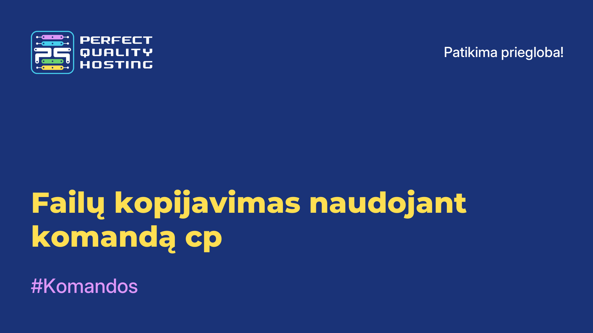 Failų kopijavimas naudojant komandą cp