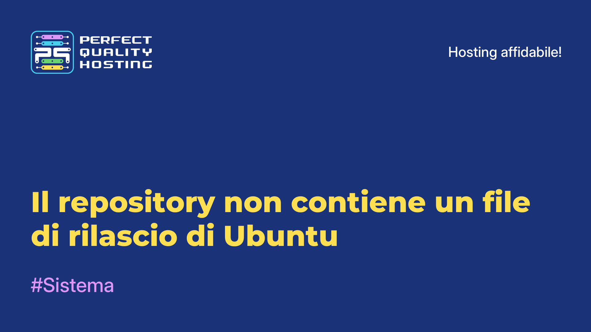 Il repository non contiene un file di rilascio di Ubuntu