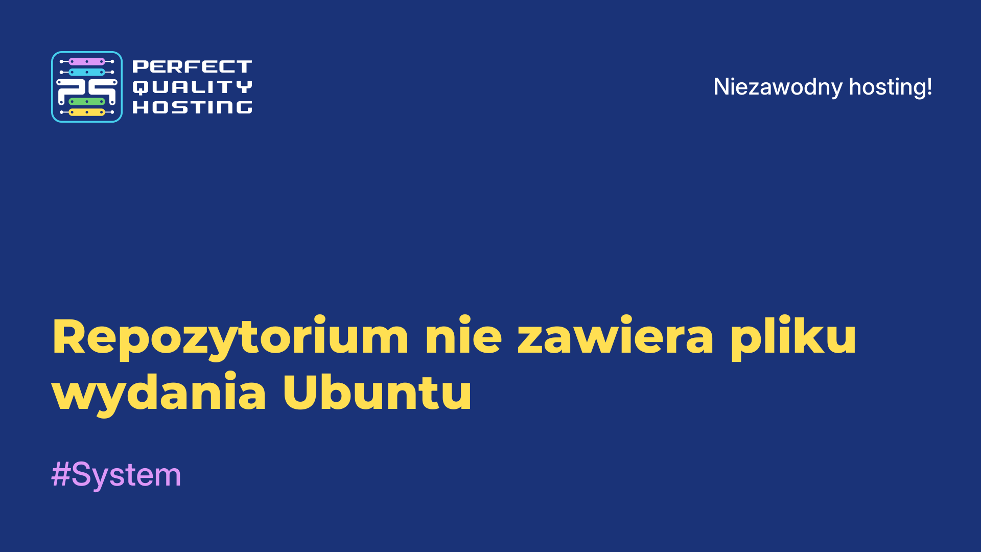 Repozytorium nie zawiera pliku wydania Ubuntu