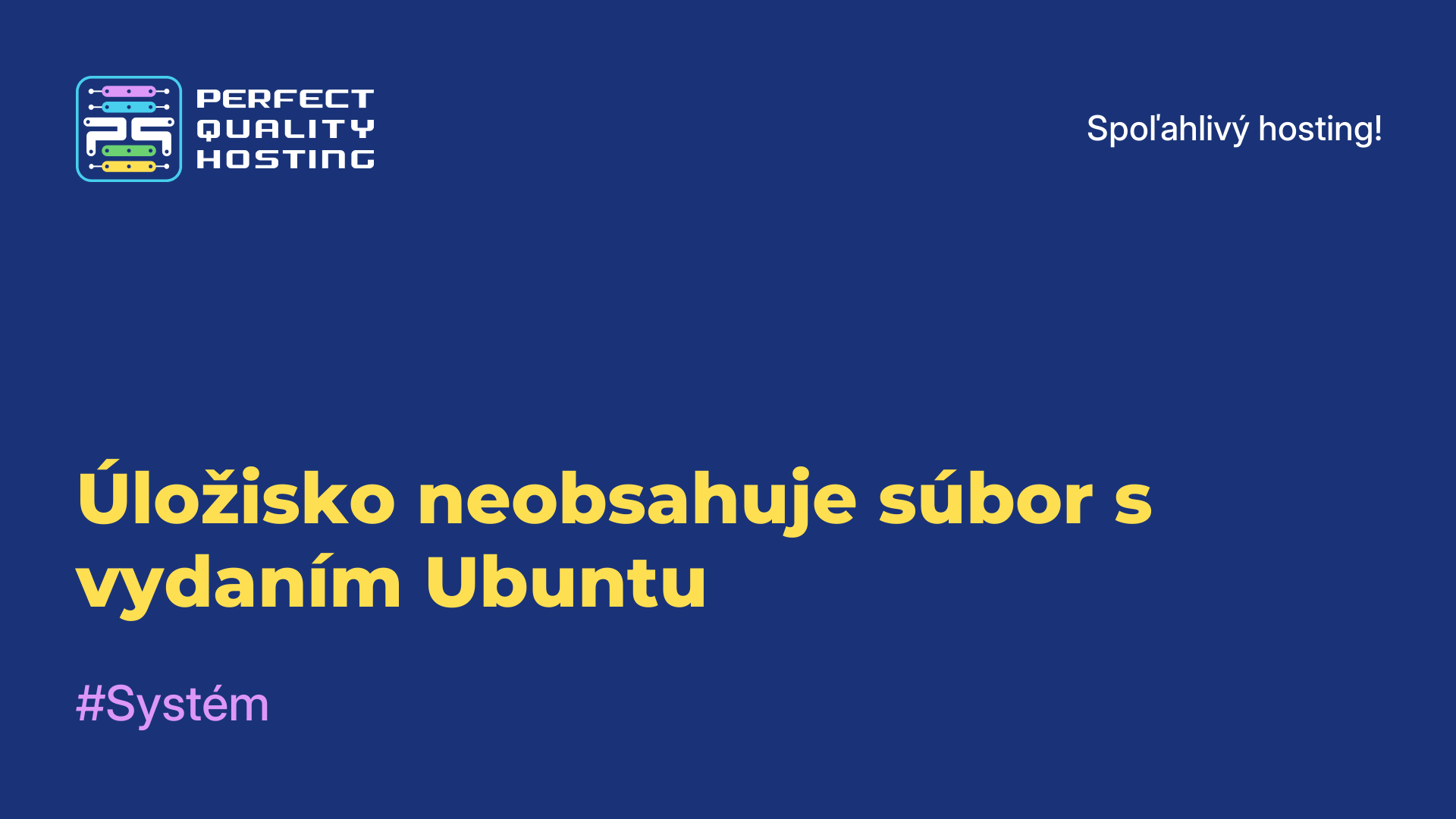 Úložisko neobsahuje súbor s vydaním Ubuntu