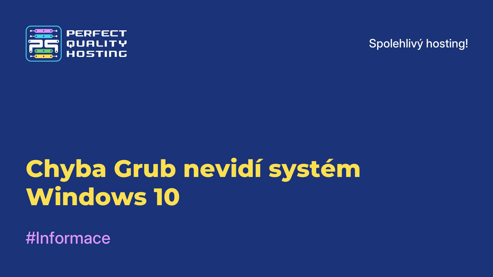 Chyba Grub nevidí systém Windows 10