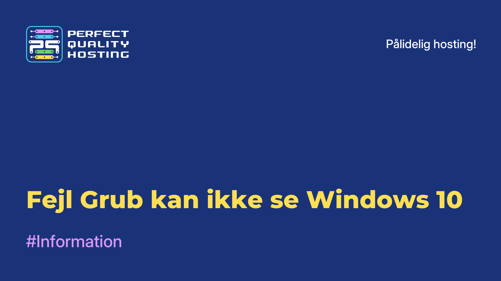 Fejl Grub kan ikke se Windows 10