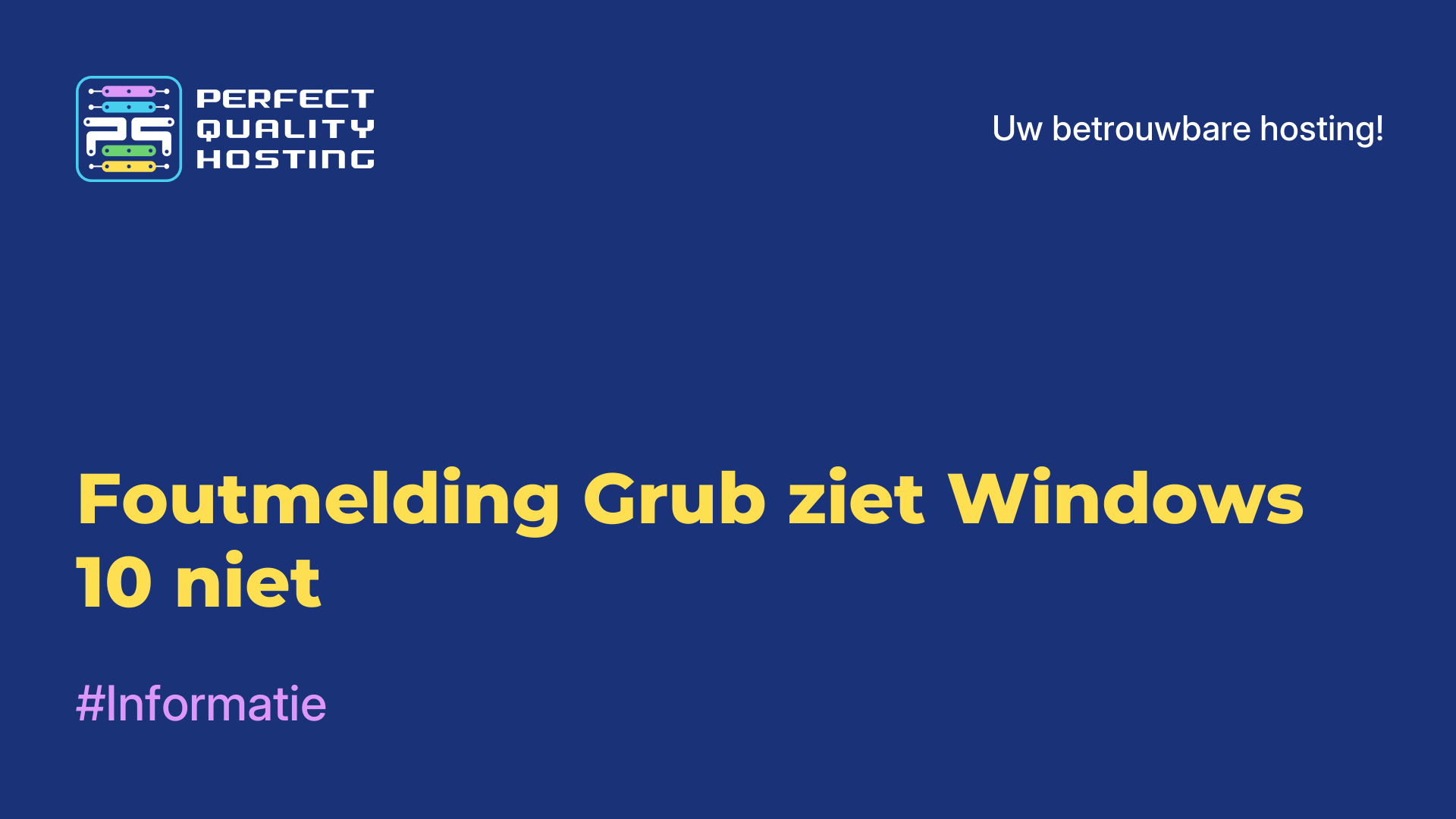 Foutmelding Grub ziet Windows 10 niet