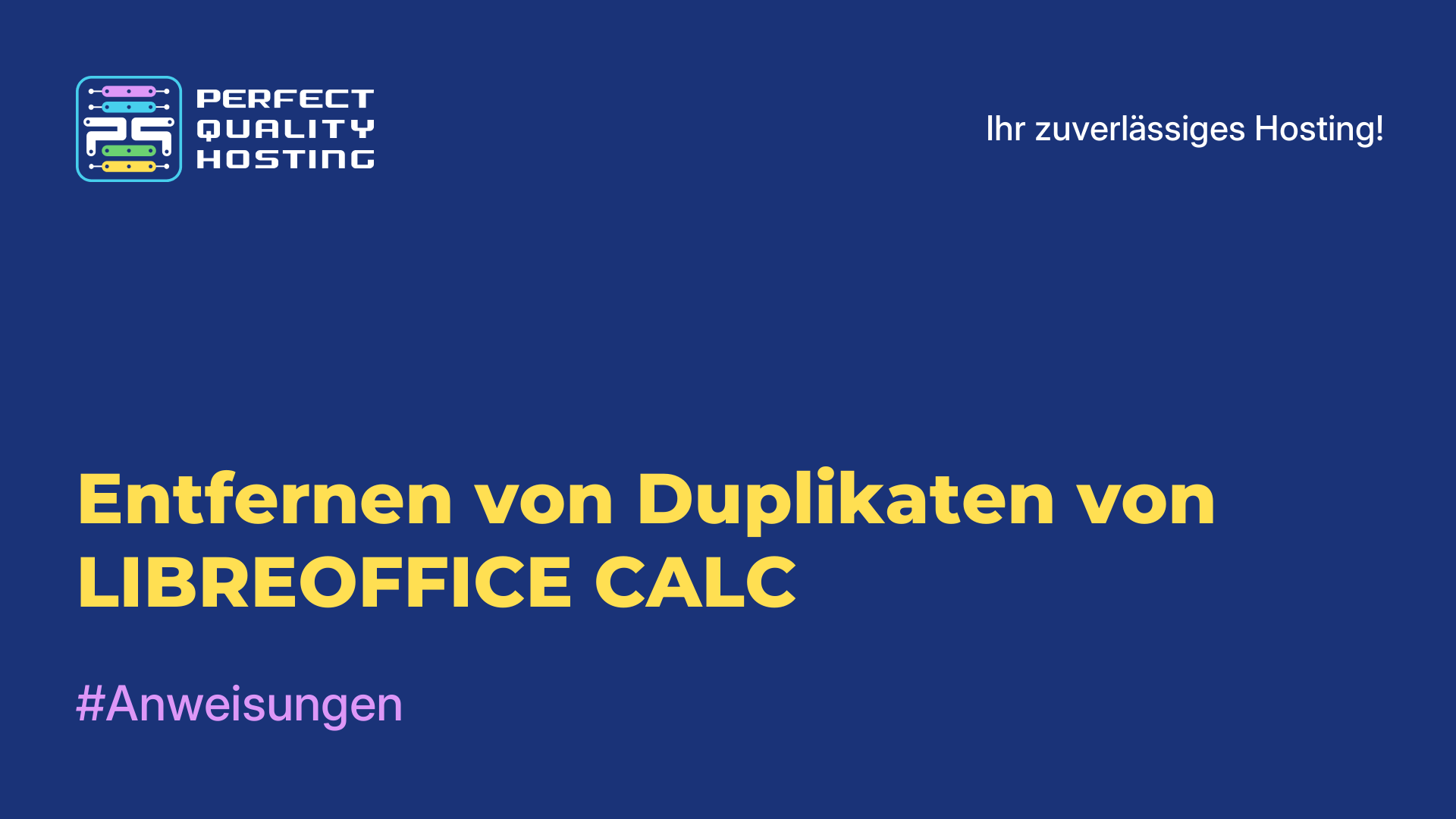 Entfernen von Duplikaten von LIBREOFFICE CALC