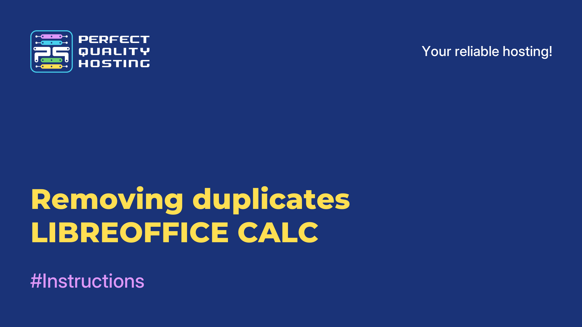 Removing duplicates LIBREOFFICE CALC