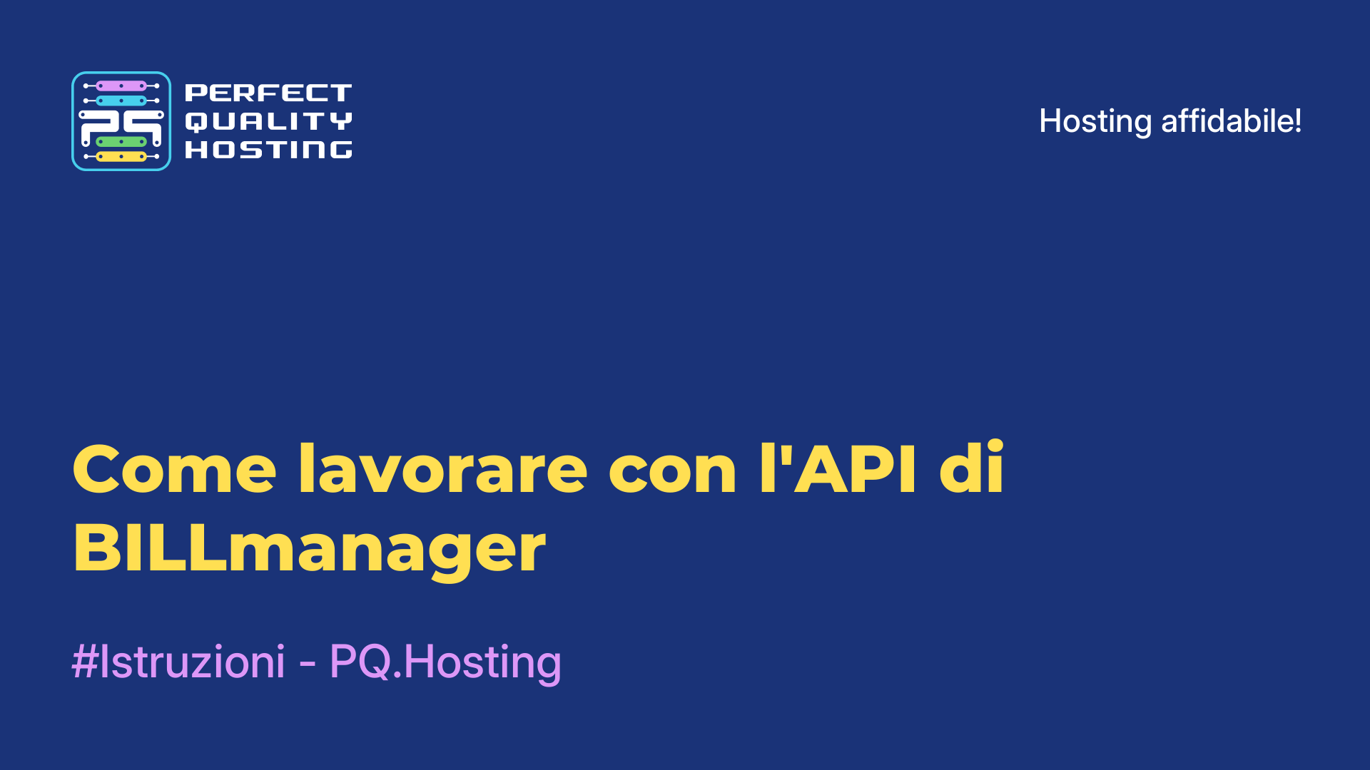 Come lavorare con l'API di BILLmanager