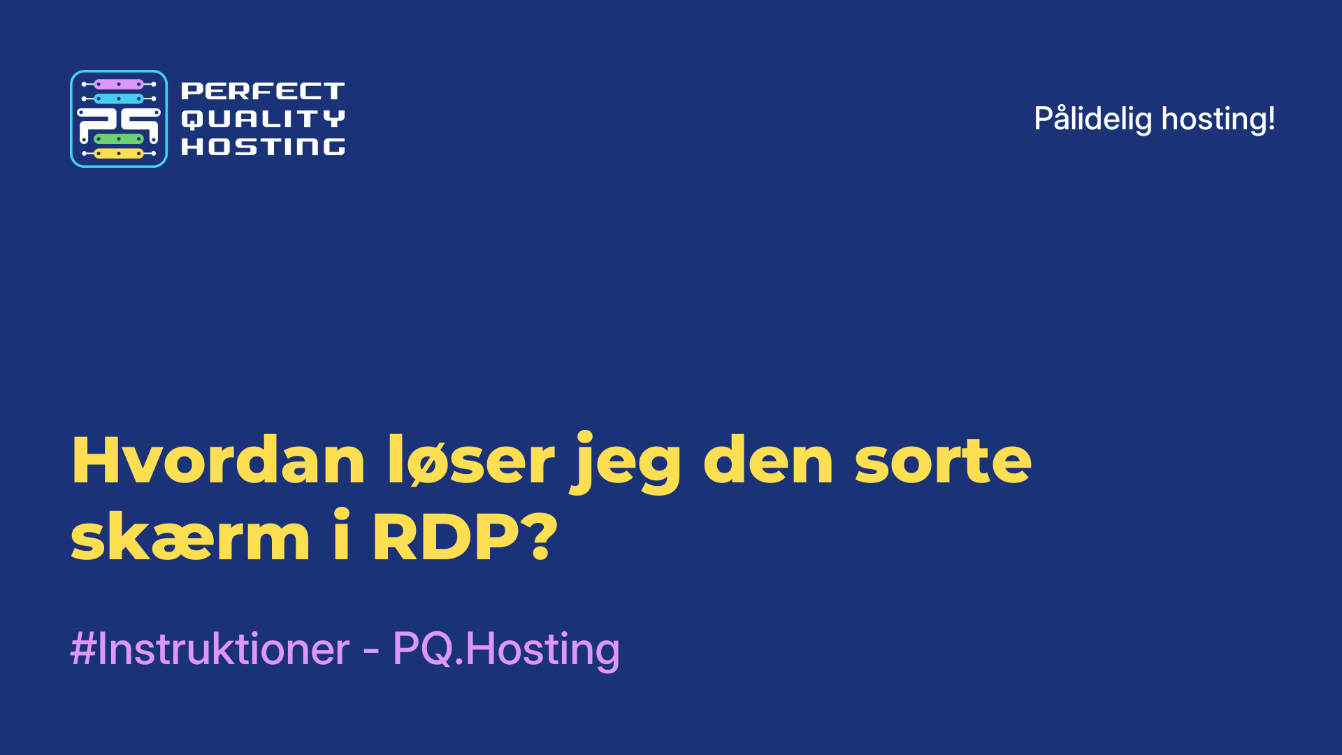 Hvordan løser jeg den sorte skærm i RDP?