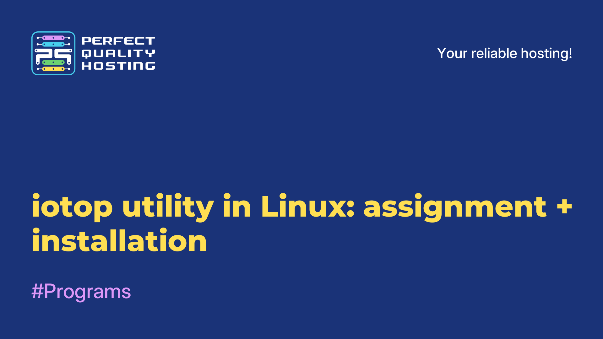 iotop utility in Linux: assignment + installation