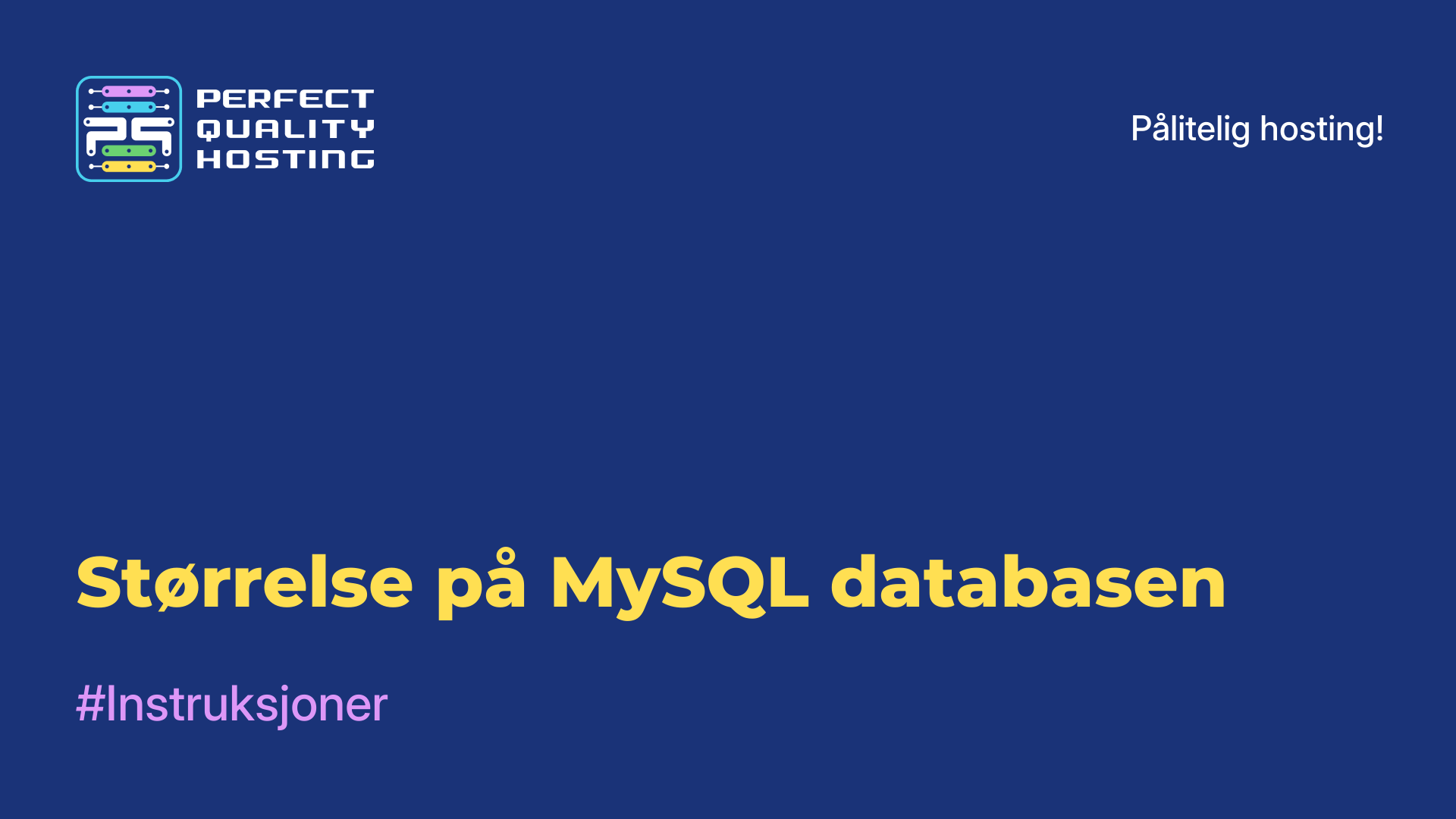 Størrelse på MySQL-databasen