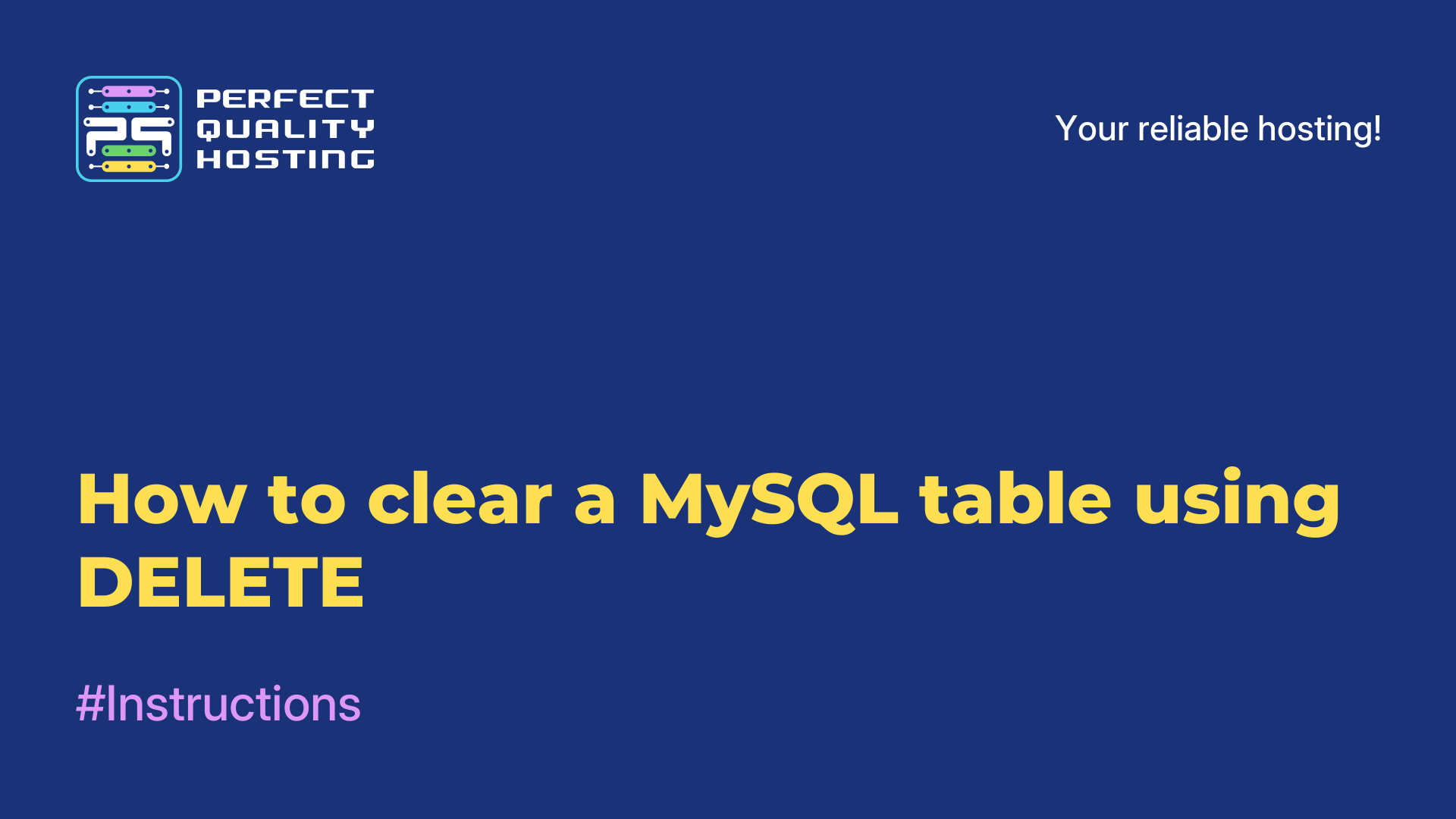 How to clear a MySQL table using DELETE