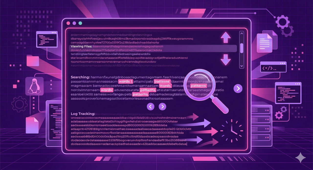 The less Command in Linux: File Viewing, Search, and Log Monitoring